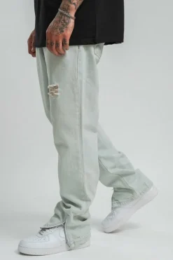 Jeans<Dropsize Ripped Loose Fit Zip Jeans