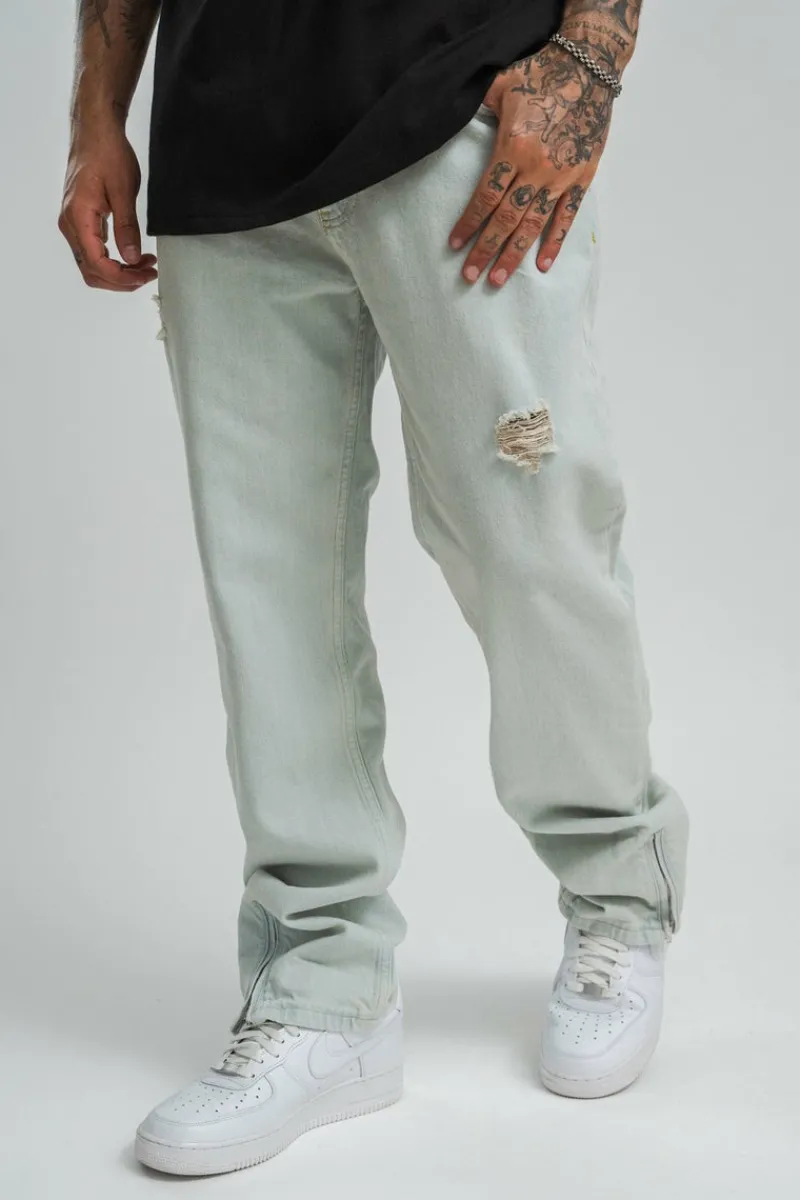 Jeans<Dropsize Ripped Loose Fit Zip Jeans