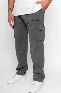 Jogging<Dropsize Straight Leg Cargo Sweat Pants Washed Grey