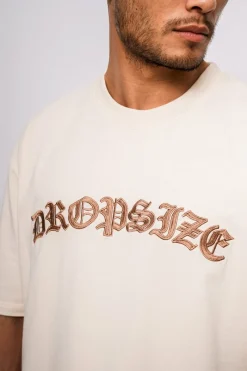 T-Shirt<Dropsize Super Heavy Front Embo Tshirt Coconut Milk