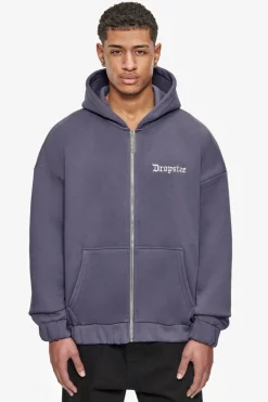 Zipper<Dropsize Super Heavy Overisze Blank Zip Hoodie Granite