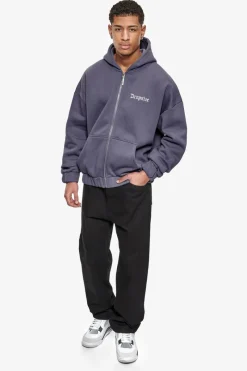 Zipper<Dropsize Super Heavy Overisze Blank Zip Hoodie Granite