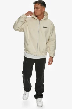 Zipper<Dropsize Super Heavy Oversize Blank Zip Hoodie Coconut Milk