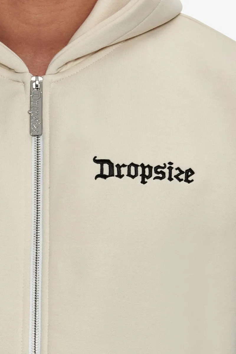Zipper<Dropsize Super Heavy Oversize Blank Zip Hoodie Coconut Milk
