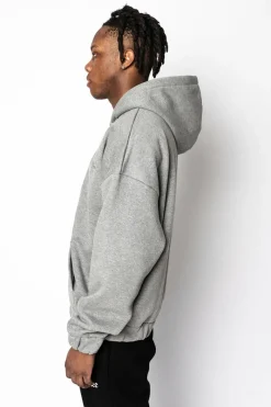 Zipper<Dropsize Super Heavy Oversize Blank Zip Hoodie Dark Grey