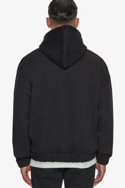 Zipper<Dropsize Super Heavy Oversize Blank Zip Hoodie Black