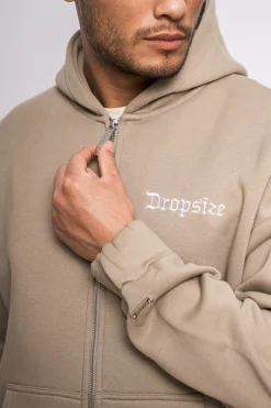 Zipper<Dropsize Super Heavy Oversize Blank Zip Hoodie Weathered Teak