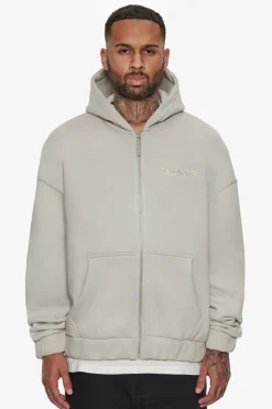 Zipper<Dropsize Super Heavy Oversize Blank Zip Hoodie Moon Beam