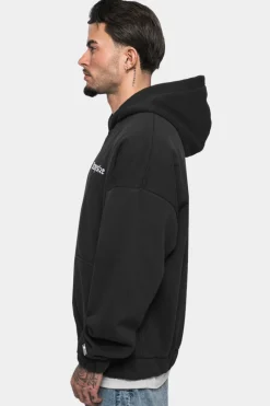 Zipper<Dropsize Super Heavy Oversize Blank Zip Hoodie Washed Black