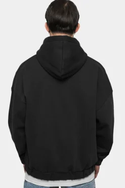 Zipper<Dropsize Super Heavy Oversize Blank Zip Hoodie Washed Black