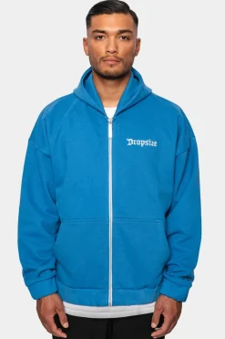 Zipper<Dropsize Super Heavy Oversize Blank Zip Hoodie Royal Blue