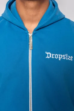 Zipper<Dropsize Super Heavy Oversize Blank Zip Hoodie Royal Blue