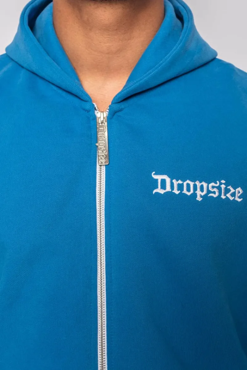 Zipper<Dropsize Super Heavy Oversize Blank Zip Hoodie Royal Blue