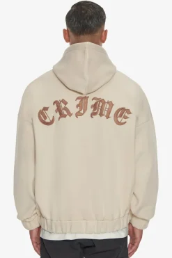 Zipper<Dropsize Super Heavy Oversized Crime Zip Hoodie Coconut Milk