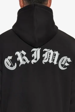 Zipper<Dropsize Super Heavy Oversized Crime Zip Hoodie Black