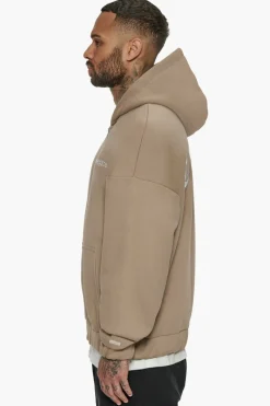 Zipper<Dropsize Super Heavy Oversized Crime Zip Hoodie Silver Mink
