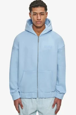 Zipper<Dropsize Super Heavy Oversized Hd Print Zip Hoodie V2 Baby Blue