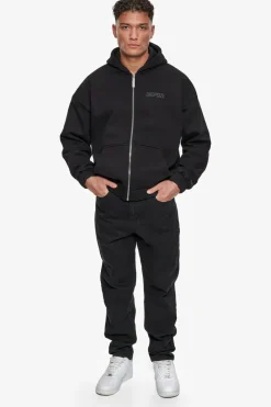Zipper<Dropsize Super Heavy Oversized Hd Print Zip Hoodie V2 Black