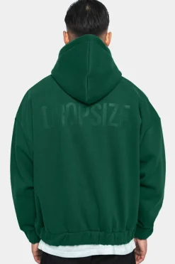 Zipper<Dropsize Super Heavy Oversized Hd Print Zip-Hoodie Green