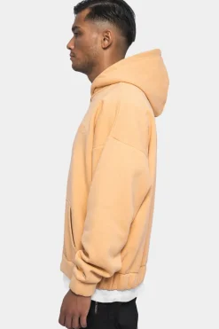 Zipper<Dropsize Super Heavy Oversized Hd Print Zip-Hoodie Washed Peach