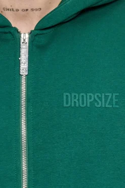 Zipper<Dropsize Super Heavy Oversized Hd Print Zip Hoodie V2 Green