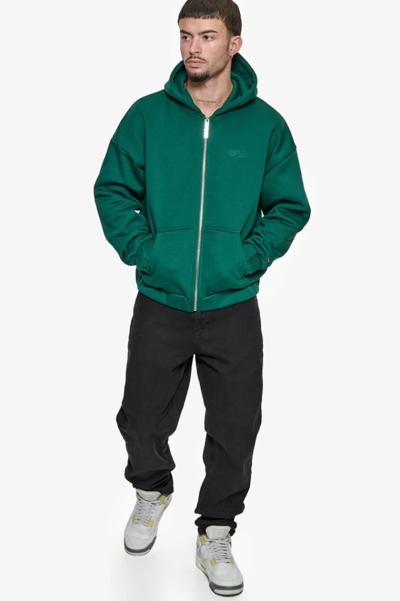 Zipper<Dropsize Super Heavy Oversized Hd Print Zip Hoodie V2 Green