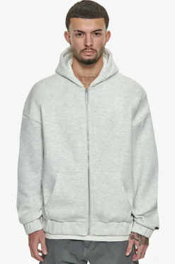 Zipper<Dropsize Super Heavy Oversized Zip-Hoodie Light Grey