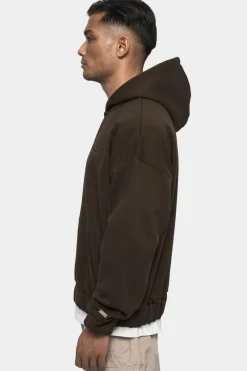 Zipper<Dropsize Super Heavy Oversized Zip-Hoodie Chocolate Brown