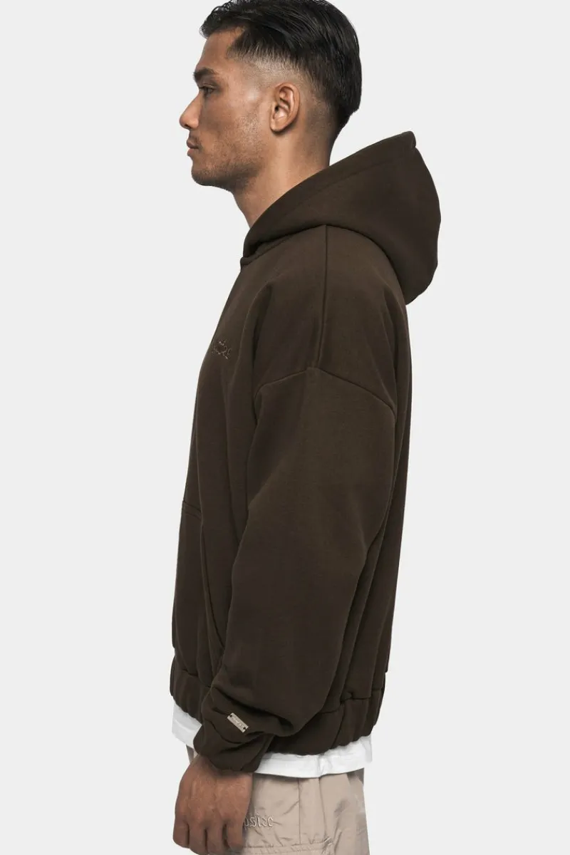 Zipper<Dropsize Super Heavy Oversized Zip-Hoodie Chocolate Brown