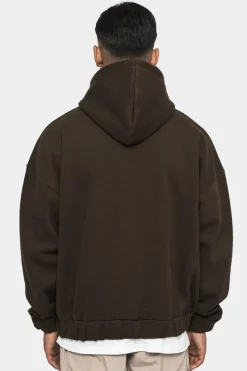 Zipper<Dropsize Super Heavy Oversized Zip-Hoodie Chocolate Brown