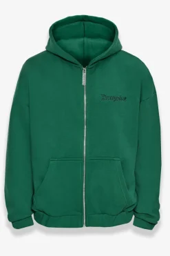 Zipper<Dropsize Super Heavy Oversized Zip-Hoodie Washed Green