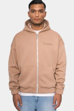 Zipper<Dropsize Super Heavy Oversized Zip-Hoodie Beige