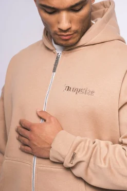 Zipper<Dropsize Super Heavy Oversized Zip-Hoodie Beige