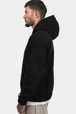 Zipper<Dropsize Super Heavy Oversize Hd Print Zip Hoodie Black