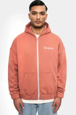Zipper<Dropsize Super Heavy Oversize Logo Design Zip Hoodie Canyon Clay