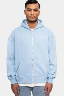 Zipper<Dropsize Super Heavy Oversize Logo Zip Hoodie Baby Blue