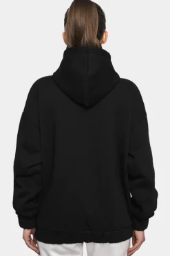Frauen<Dropsize Super Heavy Oversize Logo Zip Hoodie Black