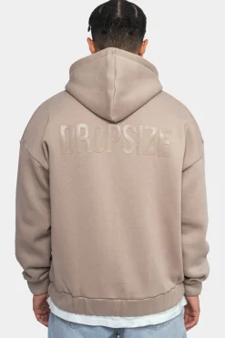 Zipper<Dropsize Super Heavy Oversize Logo Zip Hoodie Simply Taupe