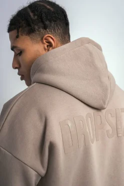 Zipper<Dropsize Super Heavy Oversize Logo Zip Hoodie Simply Taupe