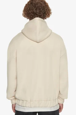 Zipper<Dropsize Super Heavy Oversize Mid Front Embo Zip Hoodie Coconut Milk