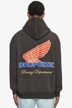 Hoodie<Dropsize Super Heavy Oversize Racing Department Hoodie Washed Black
