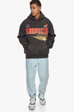 Hoodie<Dropsize Super Heavy Oversize Racing Department Hoodie Washed Black