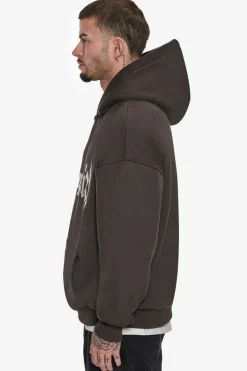 Hoodie<Dropsize Super Heavy Oversize V2 Middle Embo Hoodie Washed Black / White