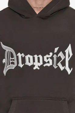 Hoodie<Dropsize Super Heavy Oversize V2 Middle Embo Hoodie Washed Black / White