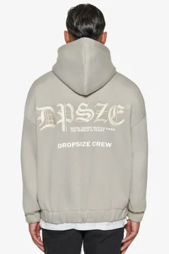 Zipper<Dropsize Super Heavy Oversize Work Smart Zip-Hoodie Pumice Stone