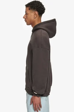 Zipper<Dropsize Super Heavy Oversize Work Smart Zip-Hoodie Washed Black