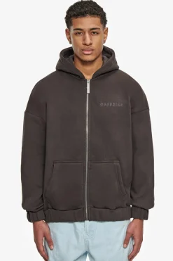 Zipper<Dropsize Super Heavy Oversize Work Smart Zip-Hoodie Washed Black